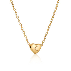 Collier Avec Pendentif En Acier Titane Plaqué Or Pour Femme, Série Simple, Lettre Quotidienne h5 Image5