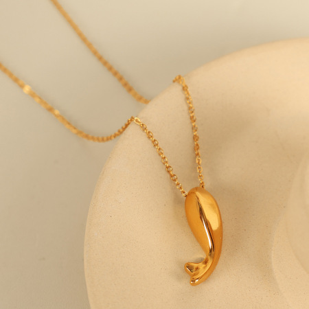 collier avec pendentif tortue en acier inoxydable plaqué or  pour femme, série simple et décontractée, 1 pièce 2