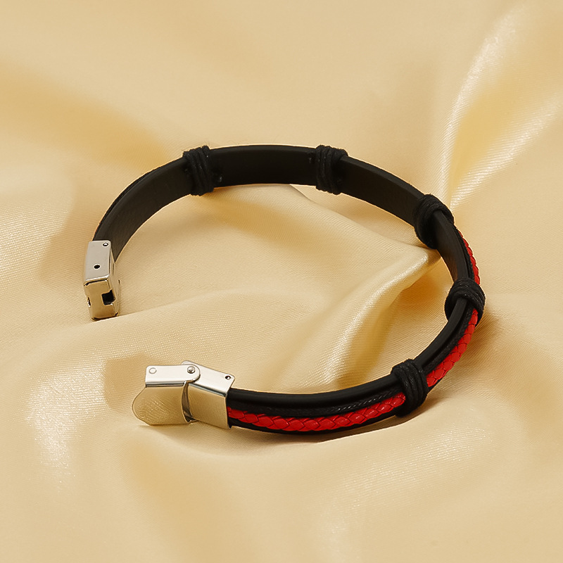 1 Paire De Bracelets En Cuir Tressés Personnalisés, Style Rétro, Pour Hommes Et Femmes, Unisexes h5Image5