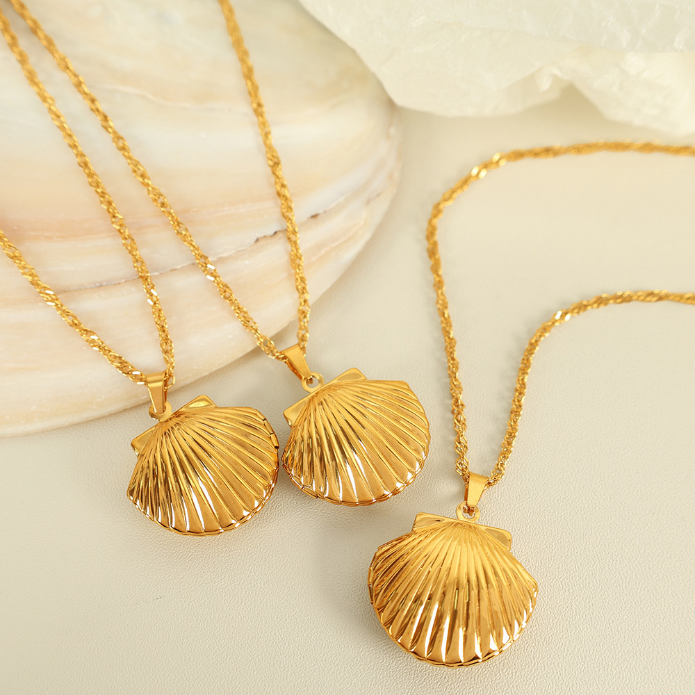 Collier Avec Pendentif Tortue Simple En Acier Inoxydable Plaqué Or Pour Femme, 1 Pièce h5Image4