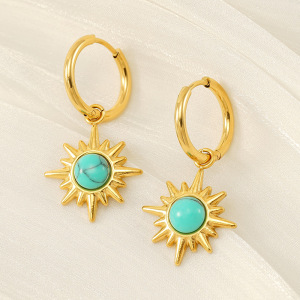1 Paire De Boucles D'Oreilles Pendantes Géométriques Simples En Acier Inoxydable Plaqué Or Pour Femme h5 Image3