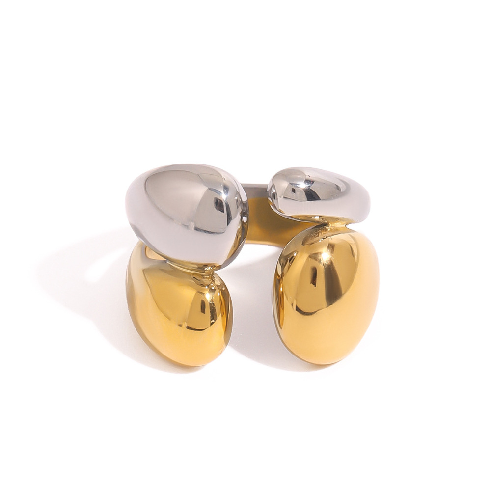 Bague Simple Pour Femme, Collection Simple, Élégante, Annulaire, En Acier Inoxydable Étanche, Coloris Or Et Argent. Image10