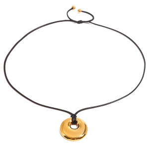 Collier Avec Pendentif Pour Femme, Série Simple, Couleur Unie, En Acier Inoxydable Plaqué Or h5 Image6