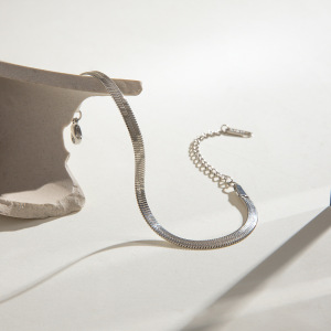 Bracelet Chaîne Femme Simple, Géométrique, Étanche, En Acier Inoxydable (1 Pièce). h5 Image4