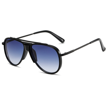 Lunettes de soleil unisexes en alliage de couleur unie, série simple, décontractées, 1 pièce 2