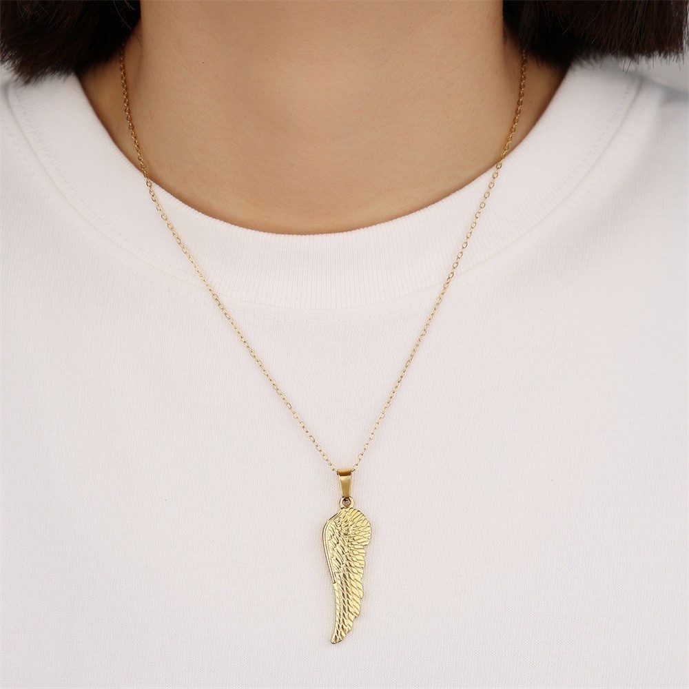 Collier Pendentif Unisexe En Acier Inoxydable Plaqué Or , Série Simple, Motif Animal Simple, 1 Pièce Image4