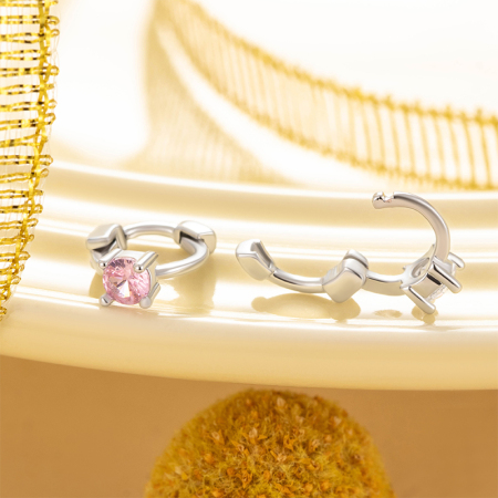1 paire de boucles d'oreilles créoles géométriques simples en cuivre sans placage et zircone pour femme 2