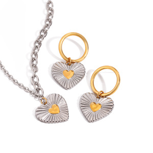 Collier Pendentif Cœur Daily Thread Pour Femme, Collection Romantique, En Acier Inoxydable Étanche Couleur Or (1 Pièce) h5 Image10