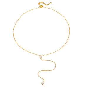 Collier Pendentif Simple En Acier Inoxydable Plaqué Or Avec Strass Pour Femme, Série Simple h5 Image6