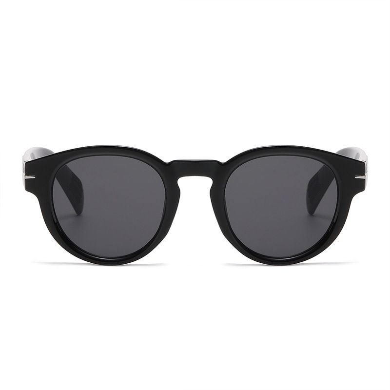 Lunettes De Soleil Rétro En Plastique De Couleur Unie Pour Femme, Série Simple, 1 Pièce h5Image2