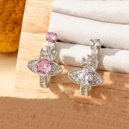 1 pièce de boucles d'oreilles à tige géométriques simples en acier titane sans placage et zircon pour femme