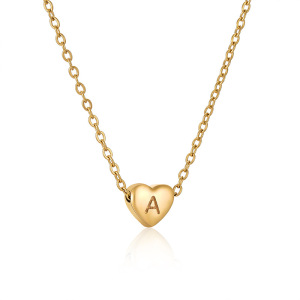 Collier Avec Pendentif En Acier Titane Plaqué Or Pour Femme, Série Simple, Lettre Quotidienne h5 Image3