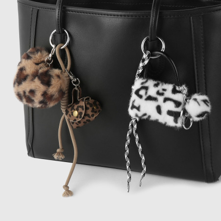 Breloques de sac pour femme en alliage à imprimé léopard rétro, série simple, 1 pièce 2