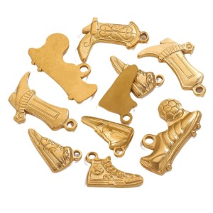 Pendentif Unisexe Simple Series Chic Boots En Acier Inoxydable Étanche Couleur Or (1 Pièce) h5 Image6