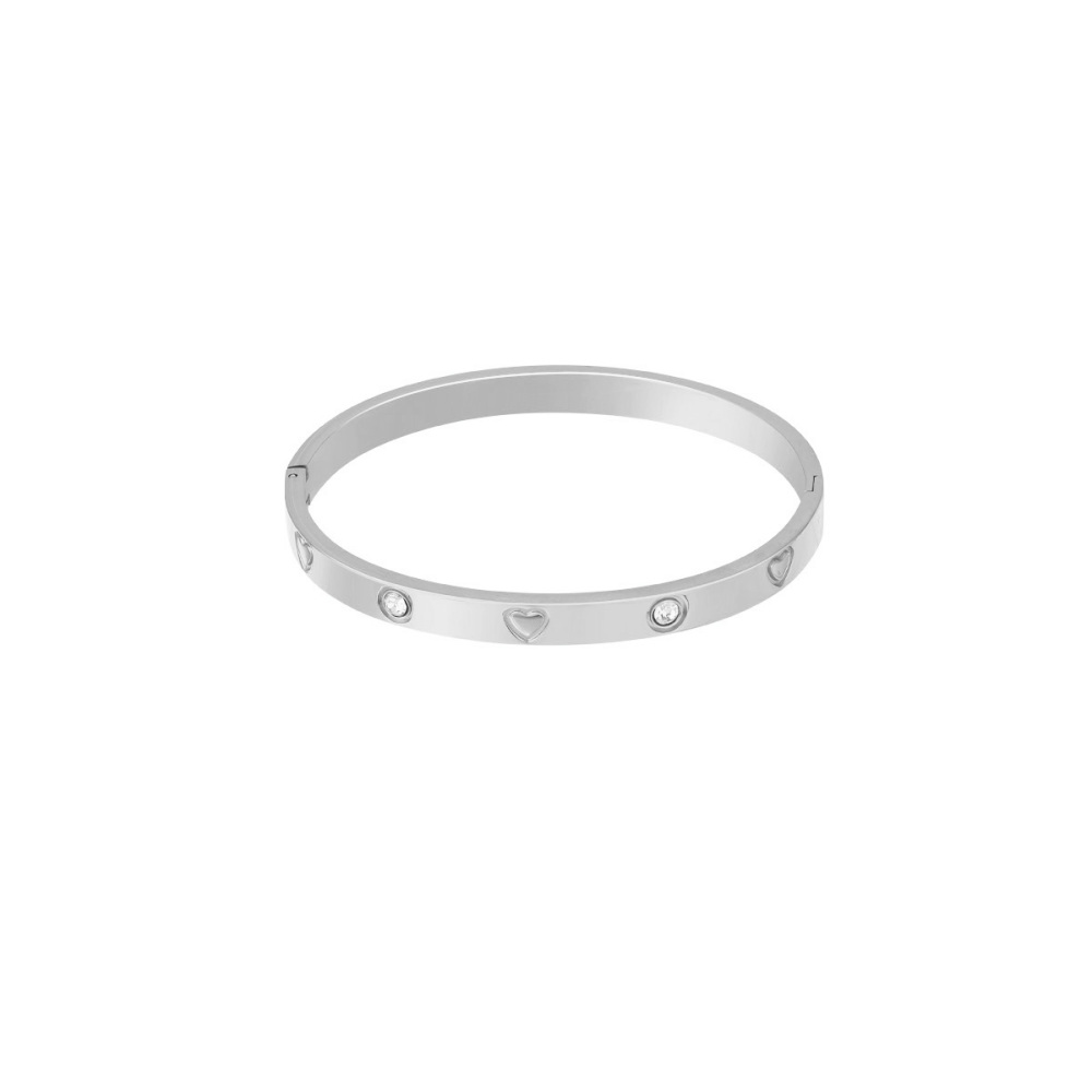 Bracelet Jonc Délicat En Acier Inoxydable, Couleur Or, Style Classique, À 1 Pièce h5Image7
