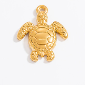 1 Paire De Pendentifs Simples Pour Femmes, Collection Daily Turtle, En Acier Inoxydable Étanche Couleur Or, À Personnaliser Soi-Même h5 Image5