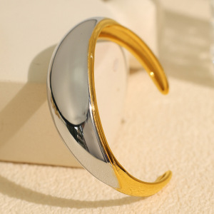 Bracelet Géométrique Simple En Acier Inoxydable Plaqué Or  Pour Femme, 1 Pièce h5 Image4