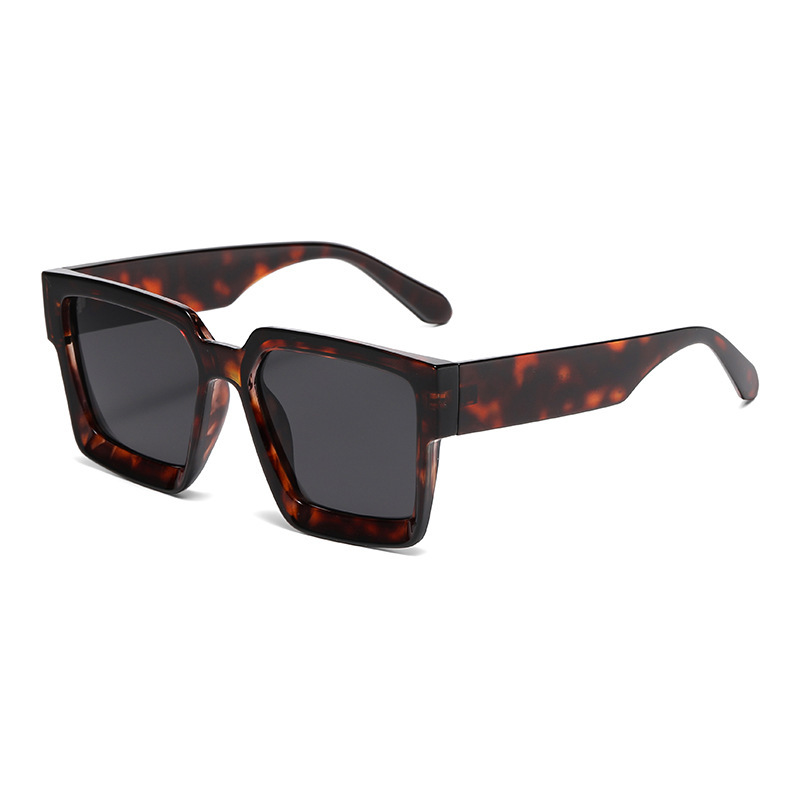 Lunettes De Soleil En Plastique À Imprimé Léopard Pour Femme, Série Simple, Décontractées, 1 Pièce Image3