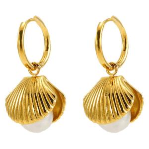 1 Paire De Boucles D'Oreilles En Coquillage De Perles, Style Simple Et Tendance, Ensemble De Bijoux Pour Femmes, Collier Léger Et Luxueux, Haut De Gamme, Pendentifs Pour Femmes h5 Image6