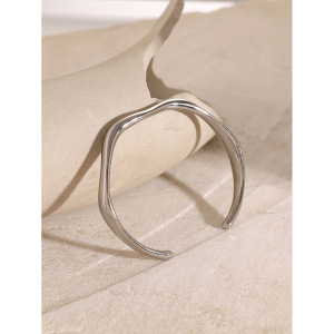 Bracelet Simple En Acier Inoxydable Plaqué Or  Pour Femme, Couleur Unie, 1 Pièce h5 Image5