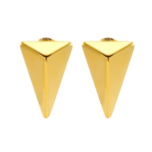 1 Paire De Boucles D'Oreilles À Tige Simples En Acier Titane Plaqué Or Pour Femme h5 Image6
