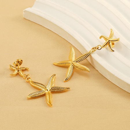1 paire de boucles d'oreilles tortue classiques en acier inoxydable plaqué or  pour femme 2
