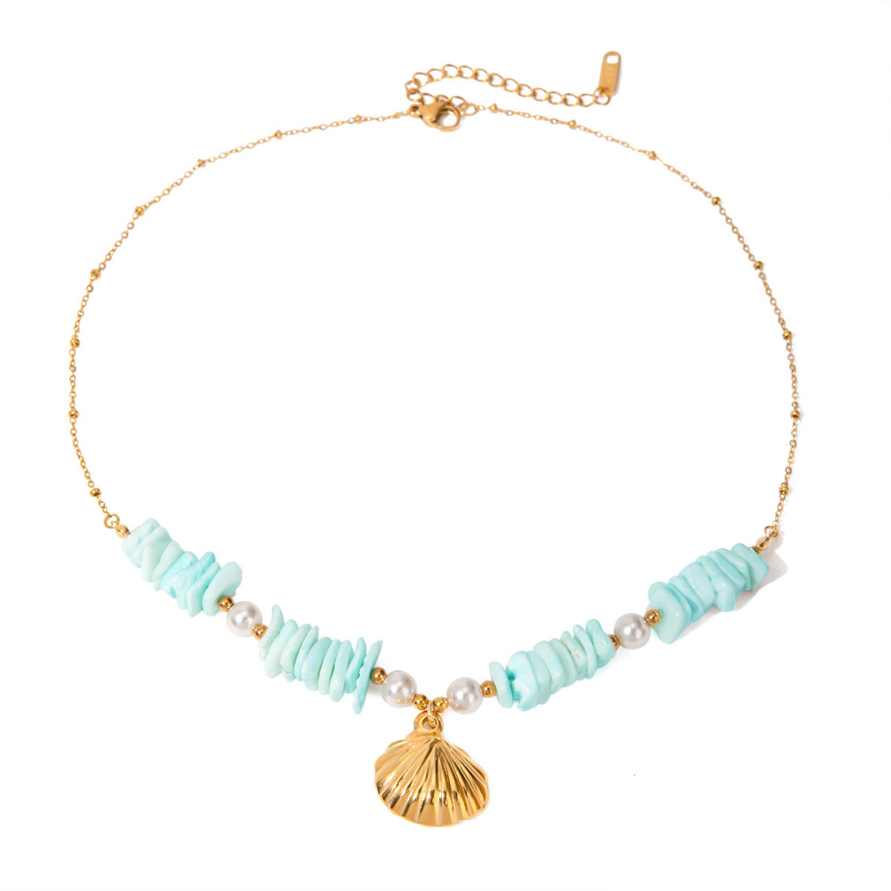 Collier Avec Pendentif Tortue De Vacances En Acier Inoxydable Plaqué Or Pour Femme, Série Simple, 1 Pièce h5Image6