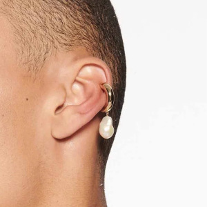 1 Paire De Manchettes D'Oreilles Élégantes Et Irrégulières Rondes En Acier Inoxydable Étanche Couleur Or De La Série Classique Pour Femmes h5 Image9