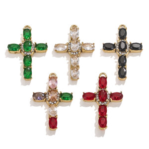 1 Paire De Pendentifs Croix Rétro Plaqués Or  Pour Femme, Série Classique h5 Image4