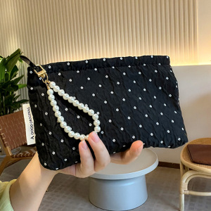 Sac À Main Élégant En Polyester À Pois Pour Femme, Série Classique, 1 Pièce h5 Image5