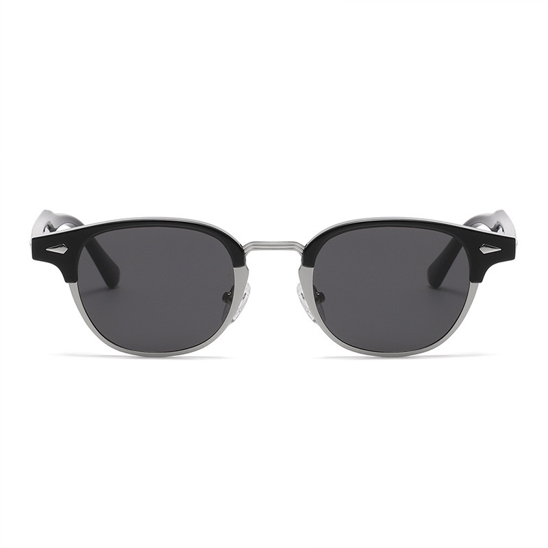 Lunettes De Soleil Rétro En Plastique De Couleur Unie Pour Femme, Série Simple, 1 Pièce h5Image5