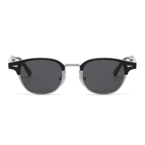 Lunettes De Soleil Rétro En Plastique De Couleur Unie Pour Femme, Série Simple, 1 Pièce h5 Image5