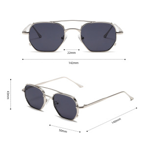 1 Paire De Lunettes De Soleil Simples En Alliage De Couleur Unie Pour Femmes h5 Image8