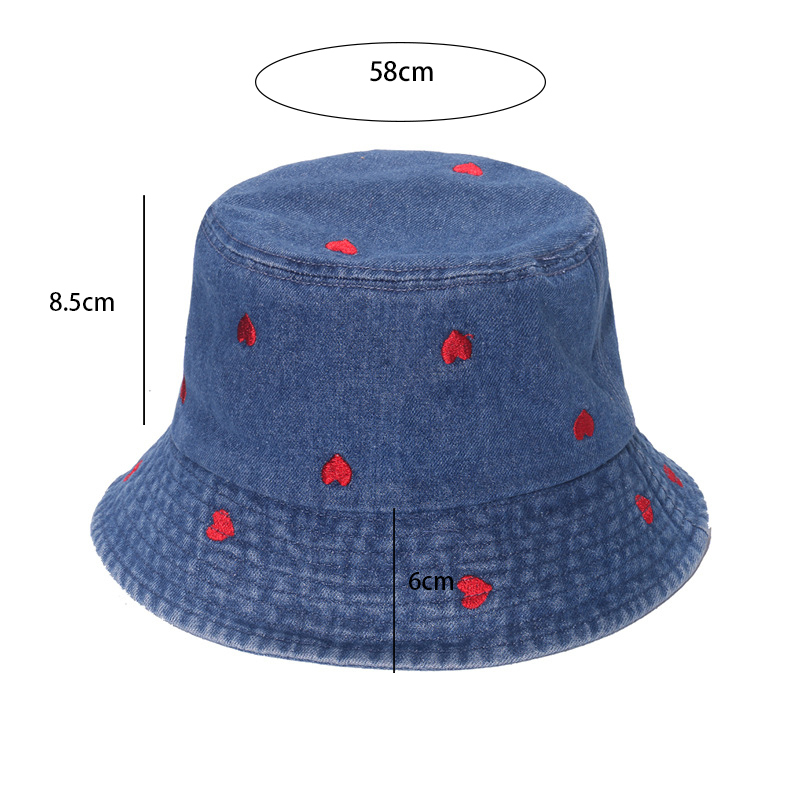 1 Chapeau Simple En Coton Pour Femme, Motif Cœur Mignon h5Image6