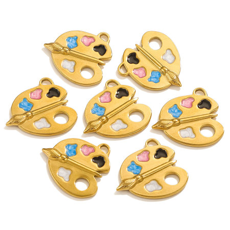 1 paire de pendentifs pour femme en forme de cœur, série simple, plaqués or 