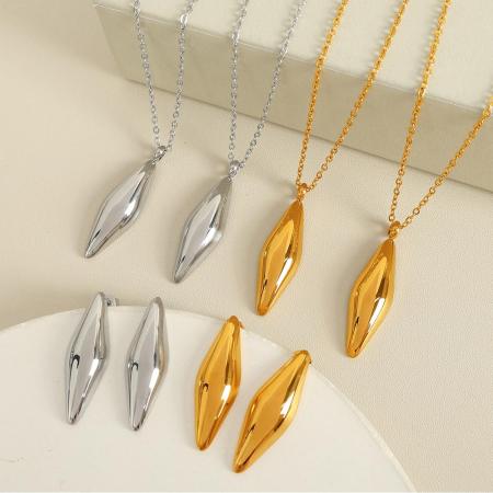 1 paire de boucles d'oreilles à tige géométriques quotidiennes en acier titane couleur or pour femme, série Simple