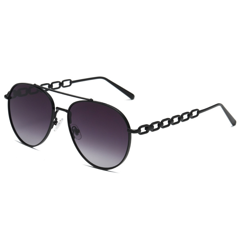 1 Paire De Lunettes De Soleil Simples En Alliage De Couleur Unie Pour Femmes Image4