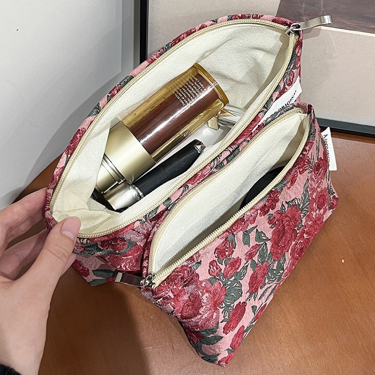 Sac À Main En Polyester Pour Femme, Série Romantique, Motif Fleurs Douces, 1 Pièce h5Image5