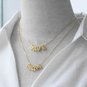 1 Paire De Pendentifs Pour Femme En Forme De Lettre Simple Et Décontractée, En Cuivre Plaqué Or Et Zircon h5 Image4