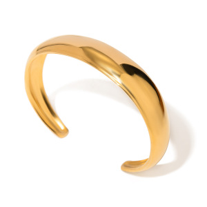 Bracelet Manchette Étanche En Acier Inoxydable Doré (1 Pièce) h5 Image4