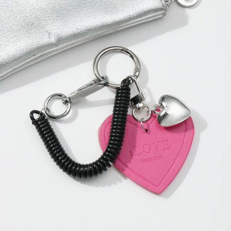 Breloques de sac pour femme en alliage, série romantique, cœur doux, 1 pièce 2