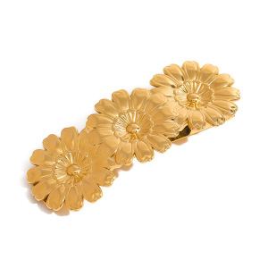 1 Paire De Pinces À Cheveux Rétro En Acier Inoxydable Plaqué Or Pour Femme, Série Romantique h5 Image5