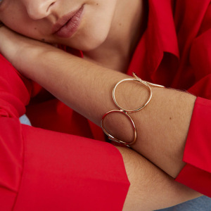 Bracelet Géométrique Simple En Acier Inoxydable Plaqué Or Pour Femme, 1 Pièce h5 Image4