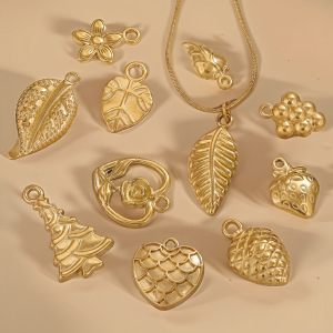 1 Paire De Pendentifs Pour Femme Plaqués Or , Style Rétro, Série Simple h5 Image3