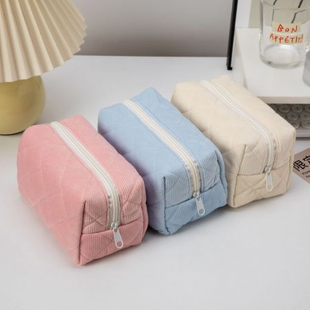 1 paire de sacs simples en velours côtelé de couleur unie pour femmes 2