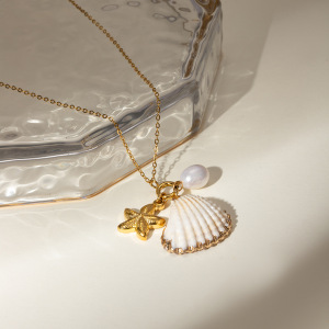 Nouveaux Accessoires De Perles De La Série Ocean Française, Nouveaux Produits, Mode Transfrontalière Européenne Et Américaine, Collier De Coquillages D'Étoiles De Mer Assortis h5 Image4