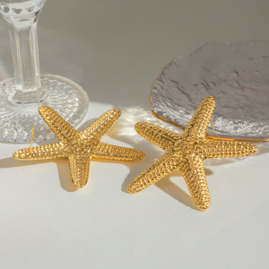 1 Paire De Boucles D'Oreilles À Tige En Acier Inoxydable Plaqué Or Pour Femme, Série Simple Vacation Turtle h5 Image3