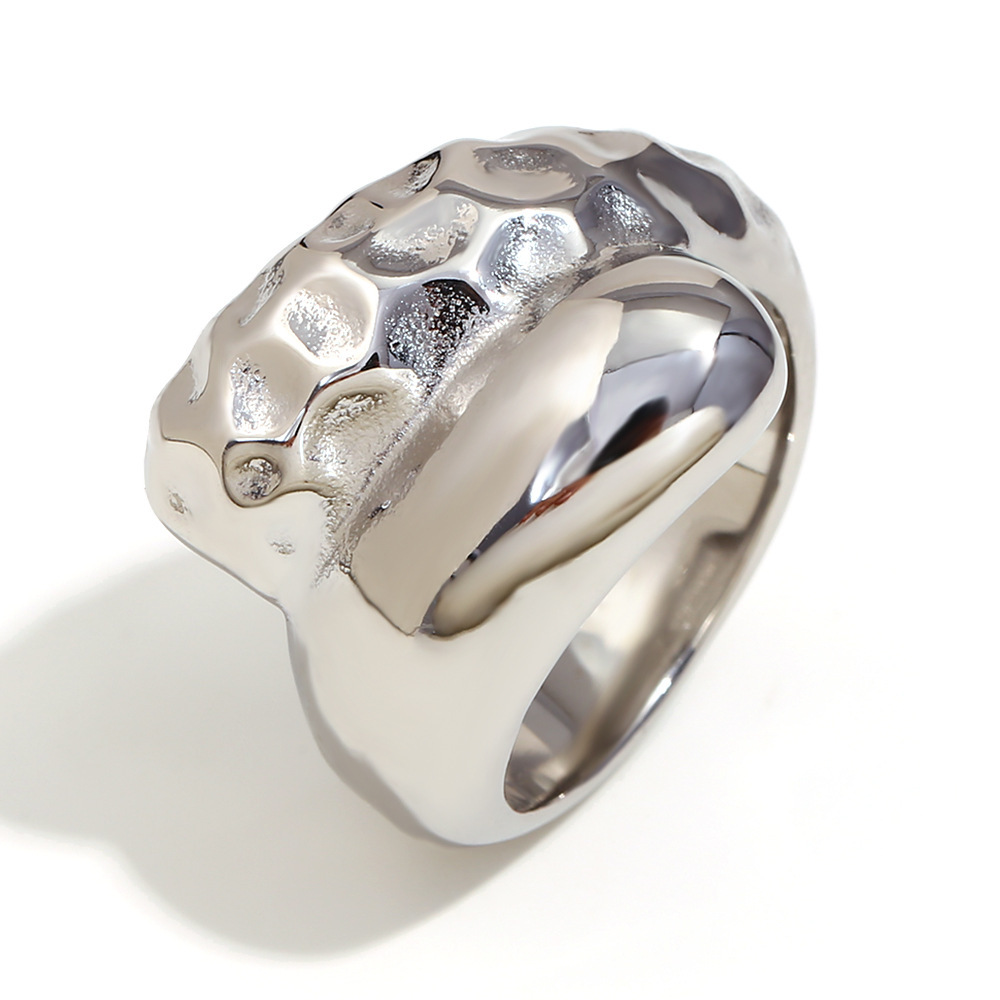Bague Simple Pour Femme Daily Twist En Acier Inoxydable, Étanche, Couleur Or (1 Pièce). h5Image10