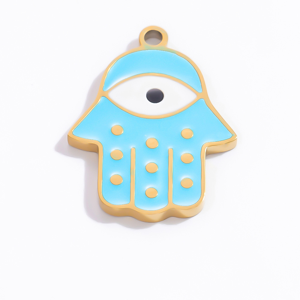 Pendentif Femme En Acier Inoxydable Doré, Imperméable, Motif Œil Délicat, 1 Pièce, Collection De Luxe h5Image7