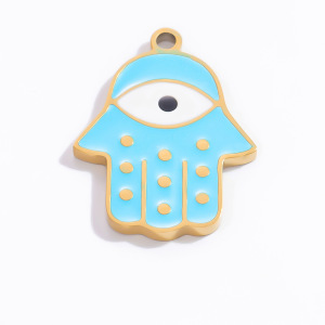 Pendentif Femme En Acier Inoxydable Doré, Imperméable, Motif Œil Délicat, 1 Pièce, Collection De Luxe h5 Image7